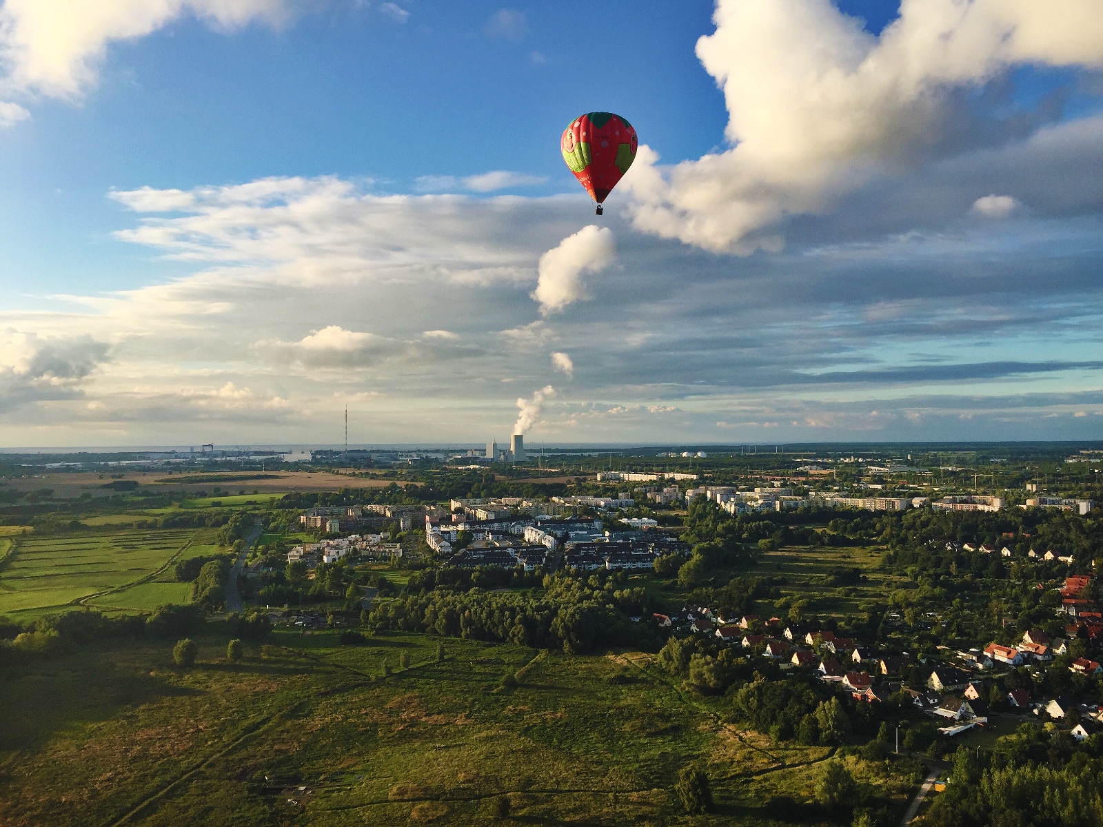Heißluftballonfahrt über Rostock
